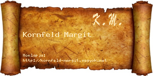 Kornfeld Margit névjegykártya